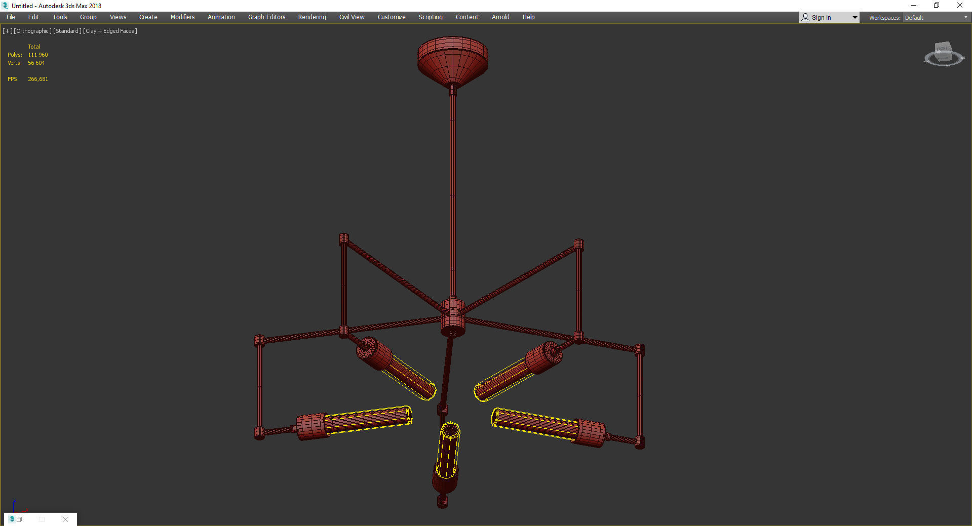 BOOMER EDISON CHANDELIER Low-poly 3D model_3