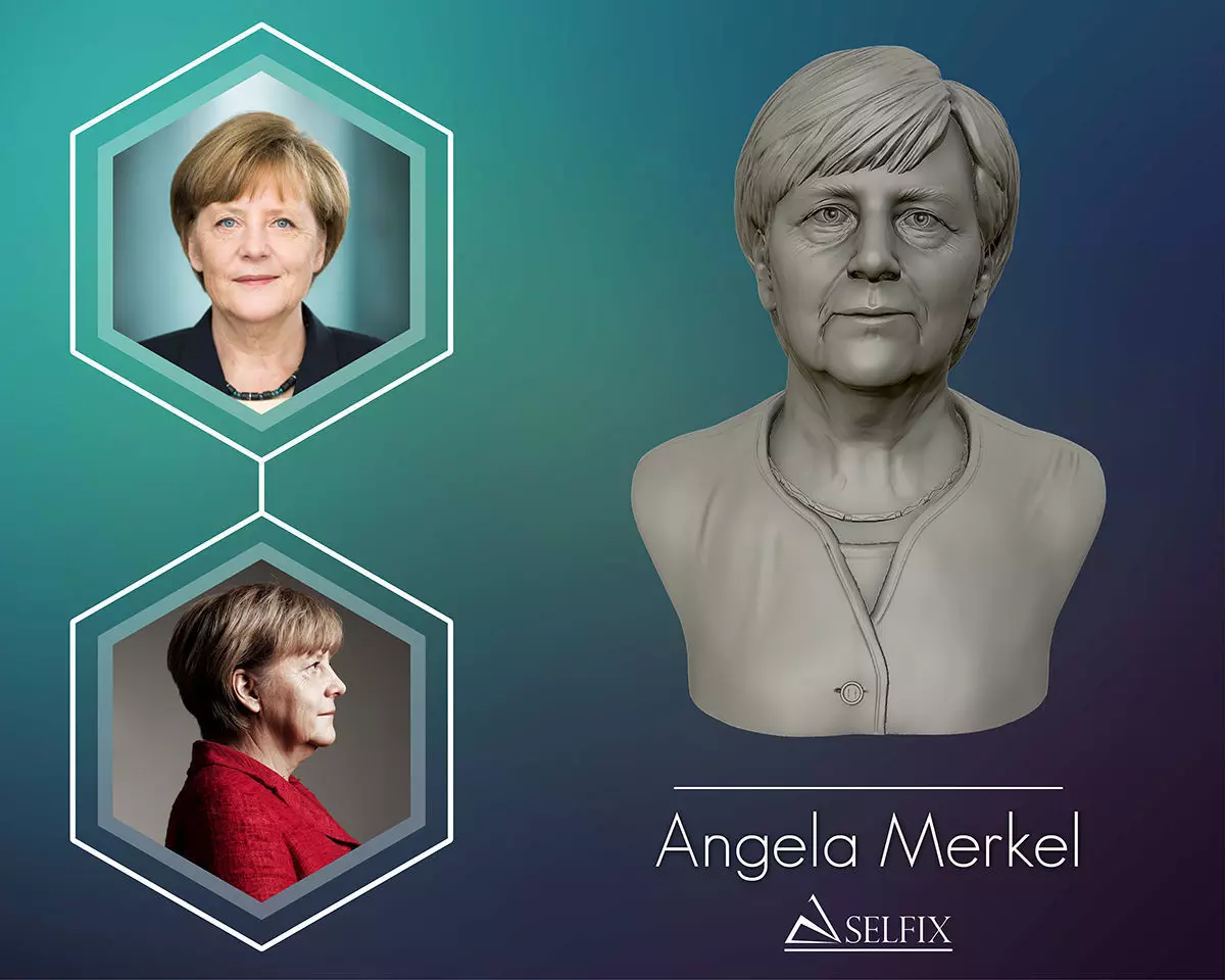 Angela Merkel 3D Portrait Sculpture 3D print model