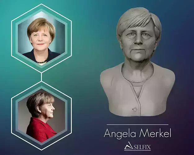 Angela Merkel 3D Portrait Sculpture 3D print model