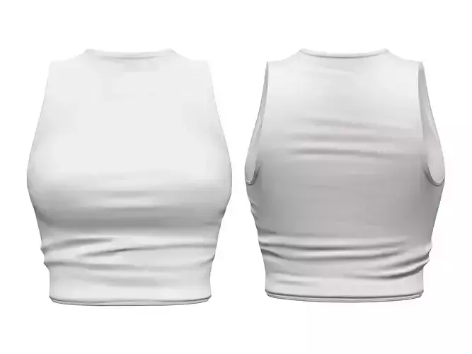 Sleveless White Crop Top