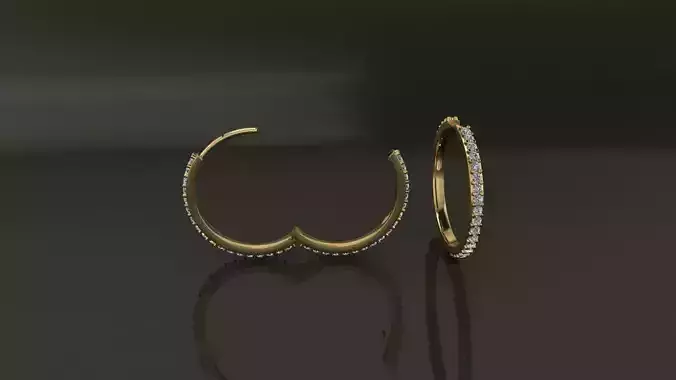 Earring Infinity Diamond Hoop Large Size 19mm Inside Diameter