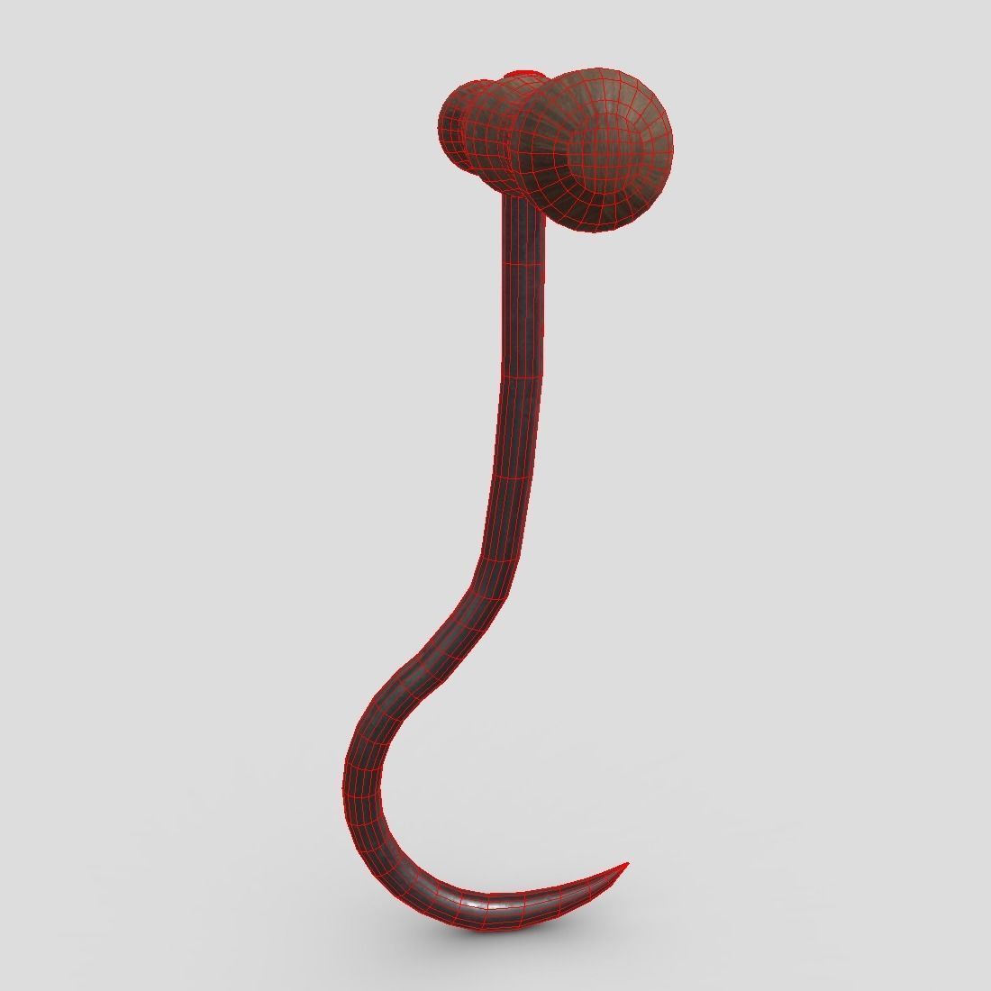 Meat Hook 6 Low-poly 3D model_4