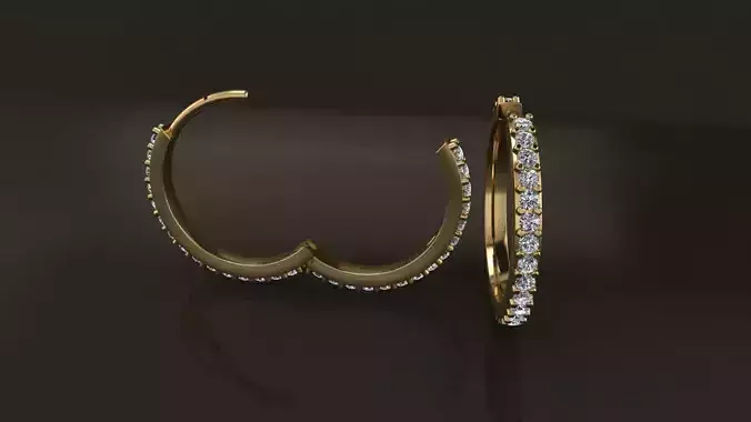 Earring Infinity Diamond Hoop Mid Size 15mm Inside Diameter