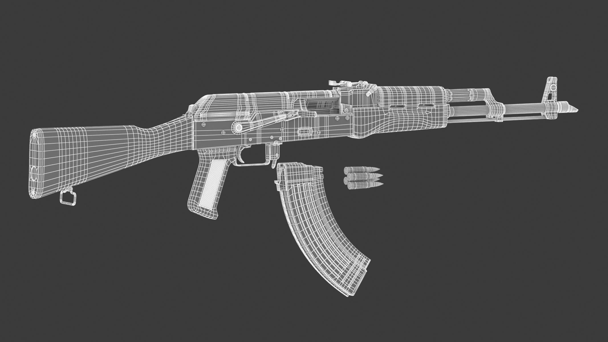 AKM Assault Rifle 3D model_14