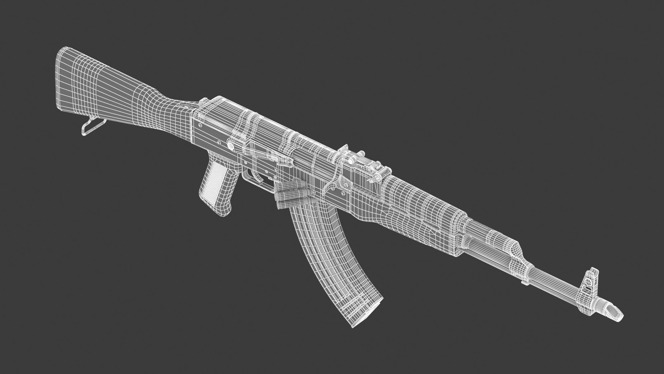 AKM Assault Rifle 3D model_12