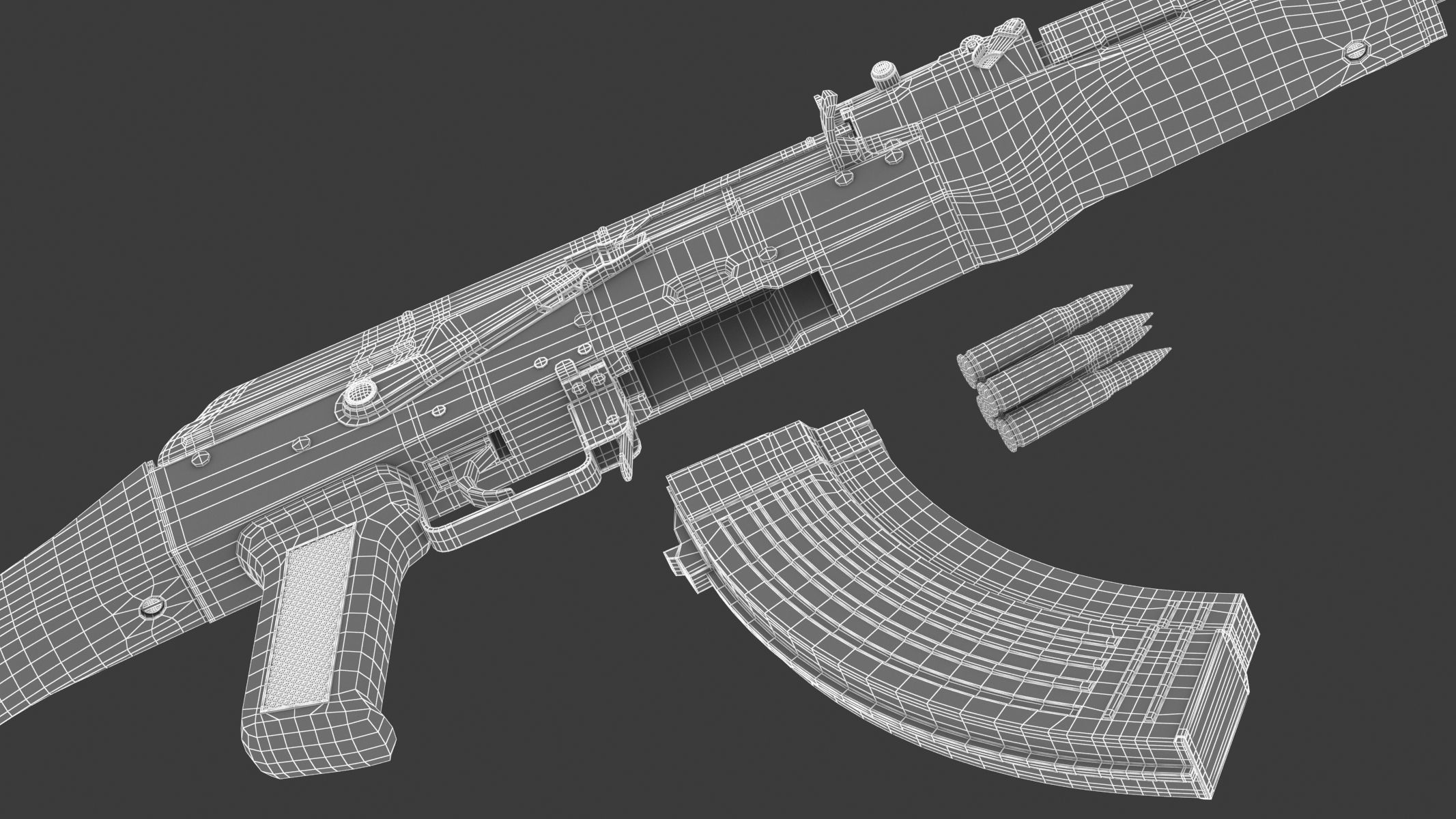 AKM Assault Rifle 3D model_19