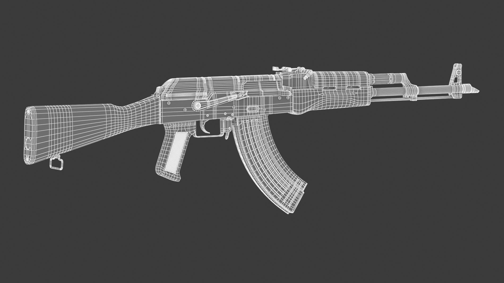 AKM Assault Rifle 3D model_10