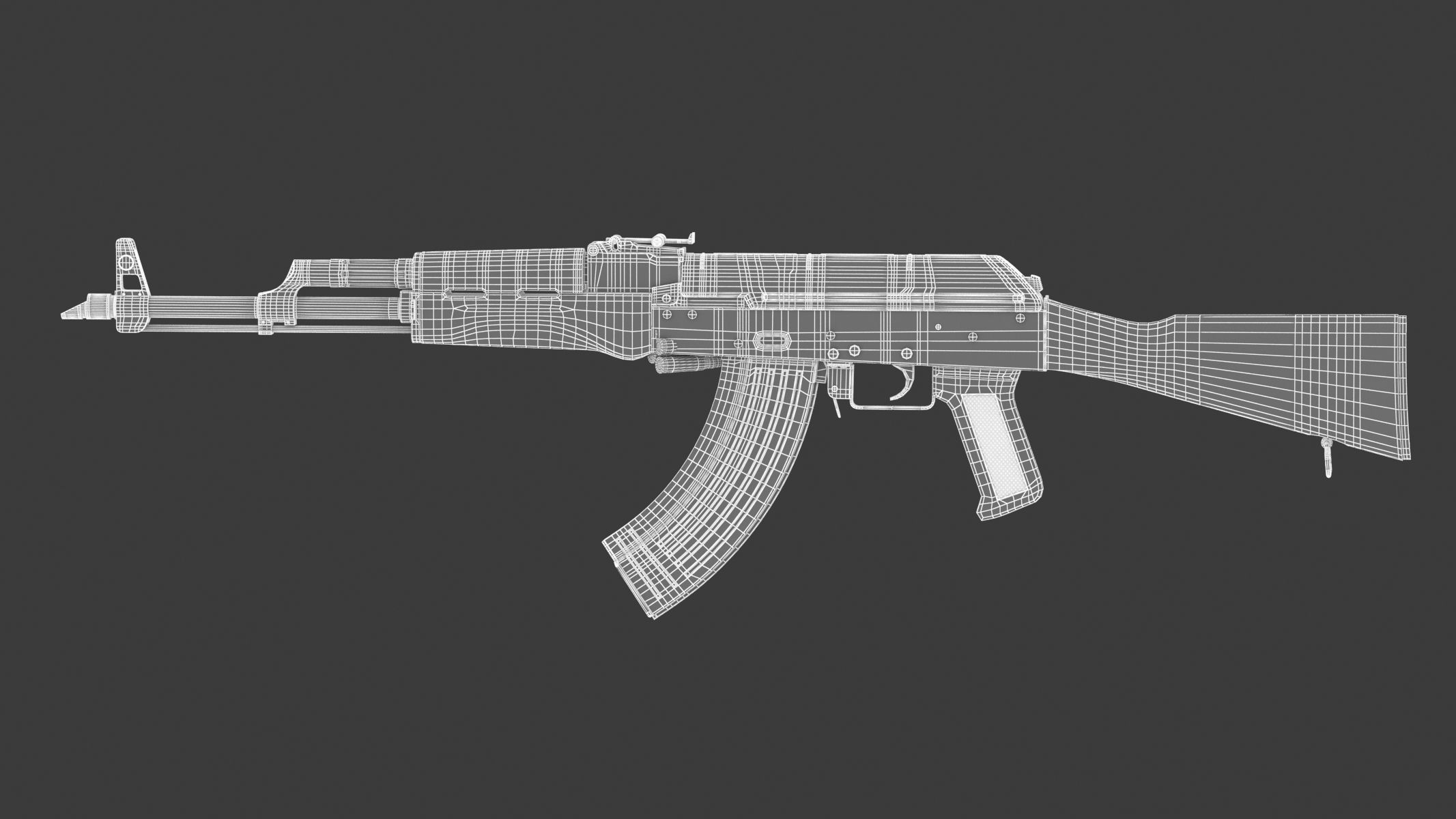 AKM Assault Rifle 3D model_11