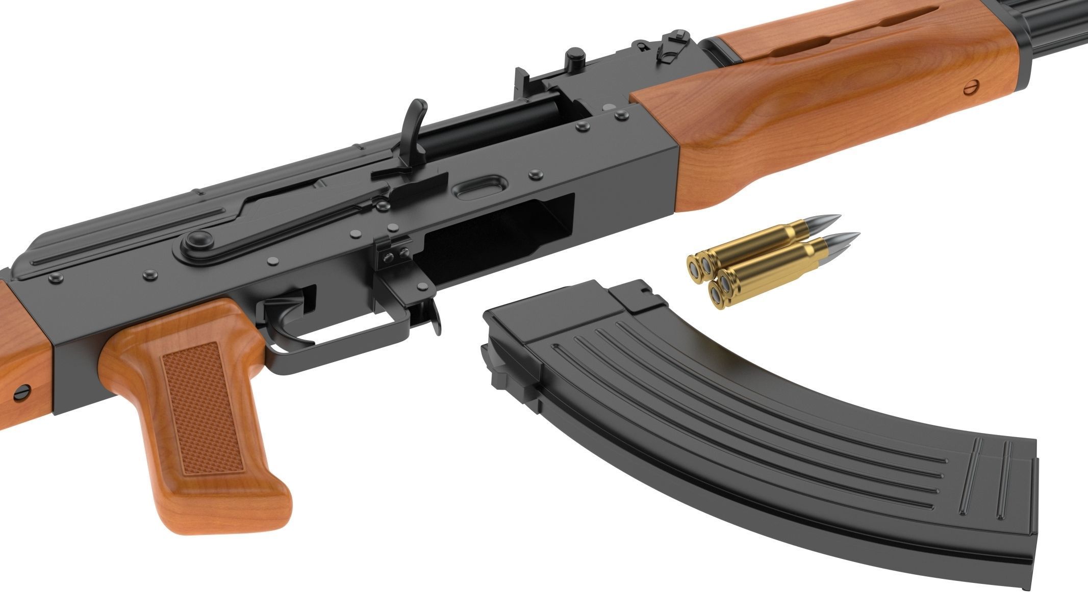 AKM Assault Rifle 3D model_9