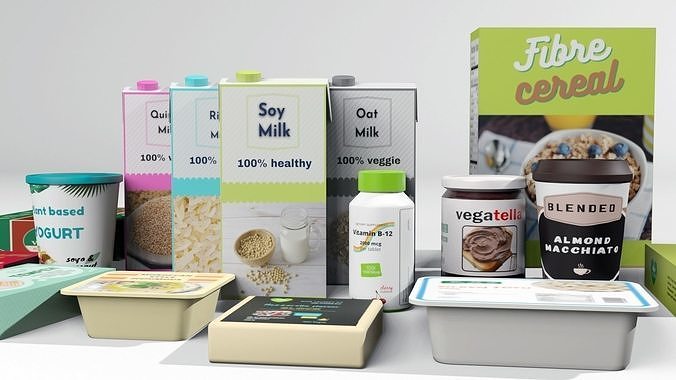 Vegan groceries 1 Low-poly 3D model 5