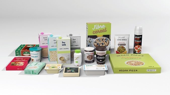 Vegan groceries 1 Low-poly 3D model 2