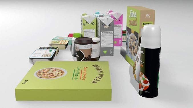 Vegan groceries 1 Low-poly 3D model 7
