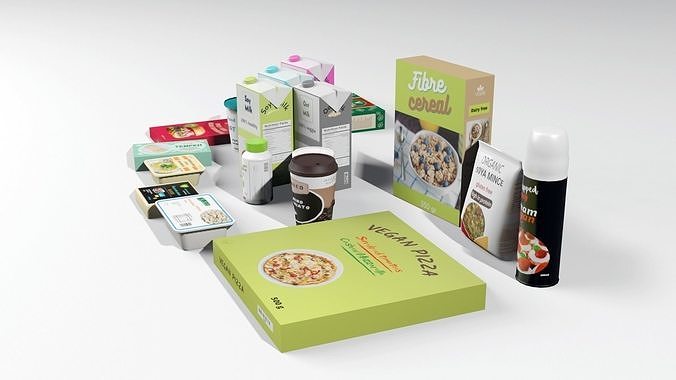 Vegan groceries 1 Low-poly 3D model 4