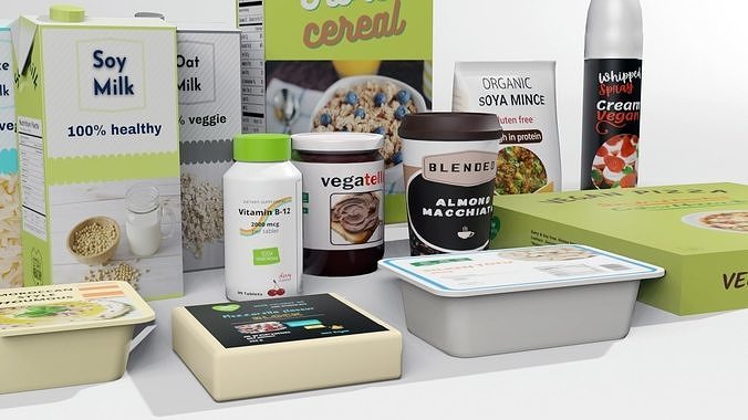 Vegan groceries 1 Low-poly 3D model 6