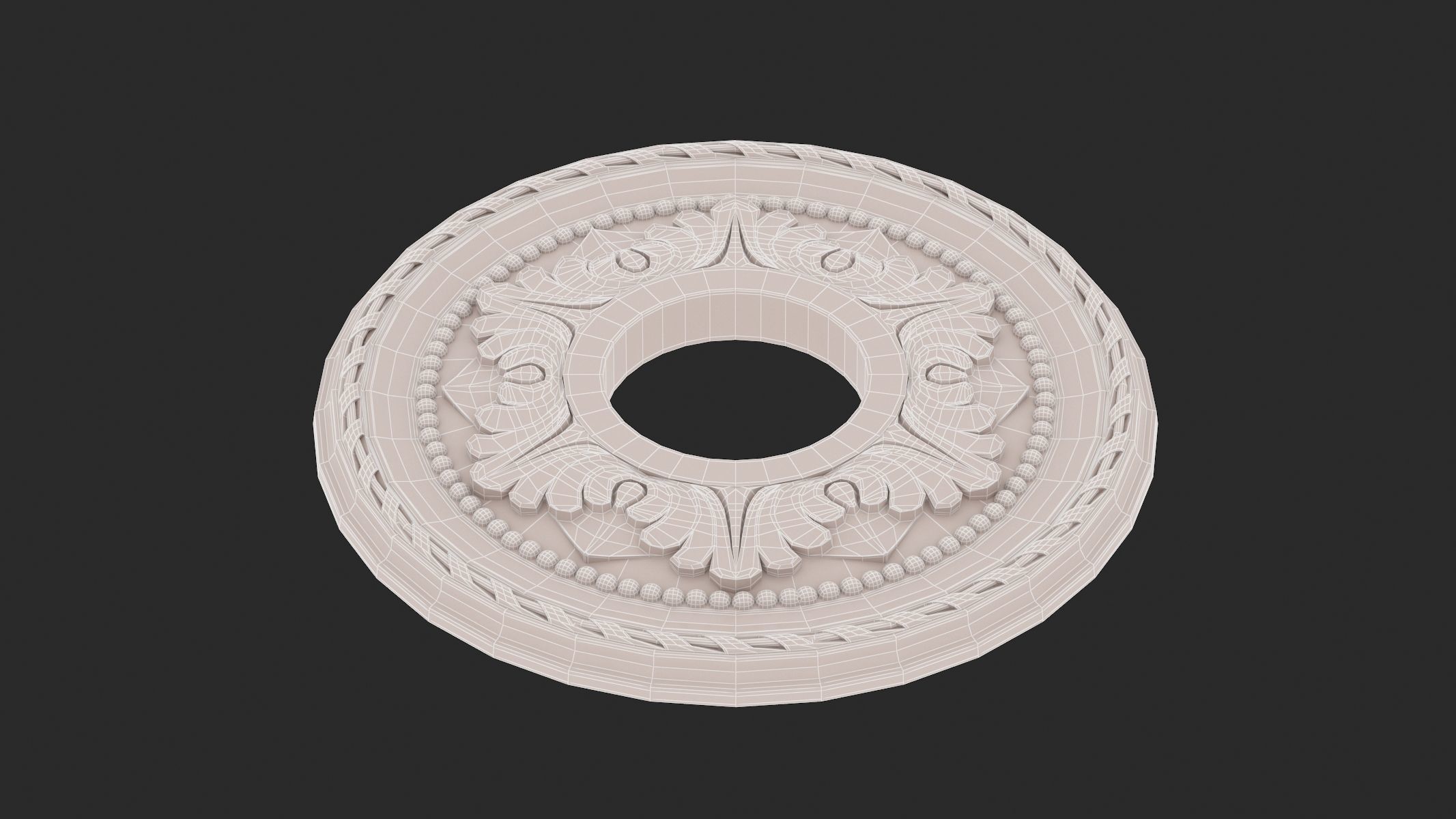 Classic Ceiling Medallion 05 3D model_8