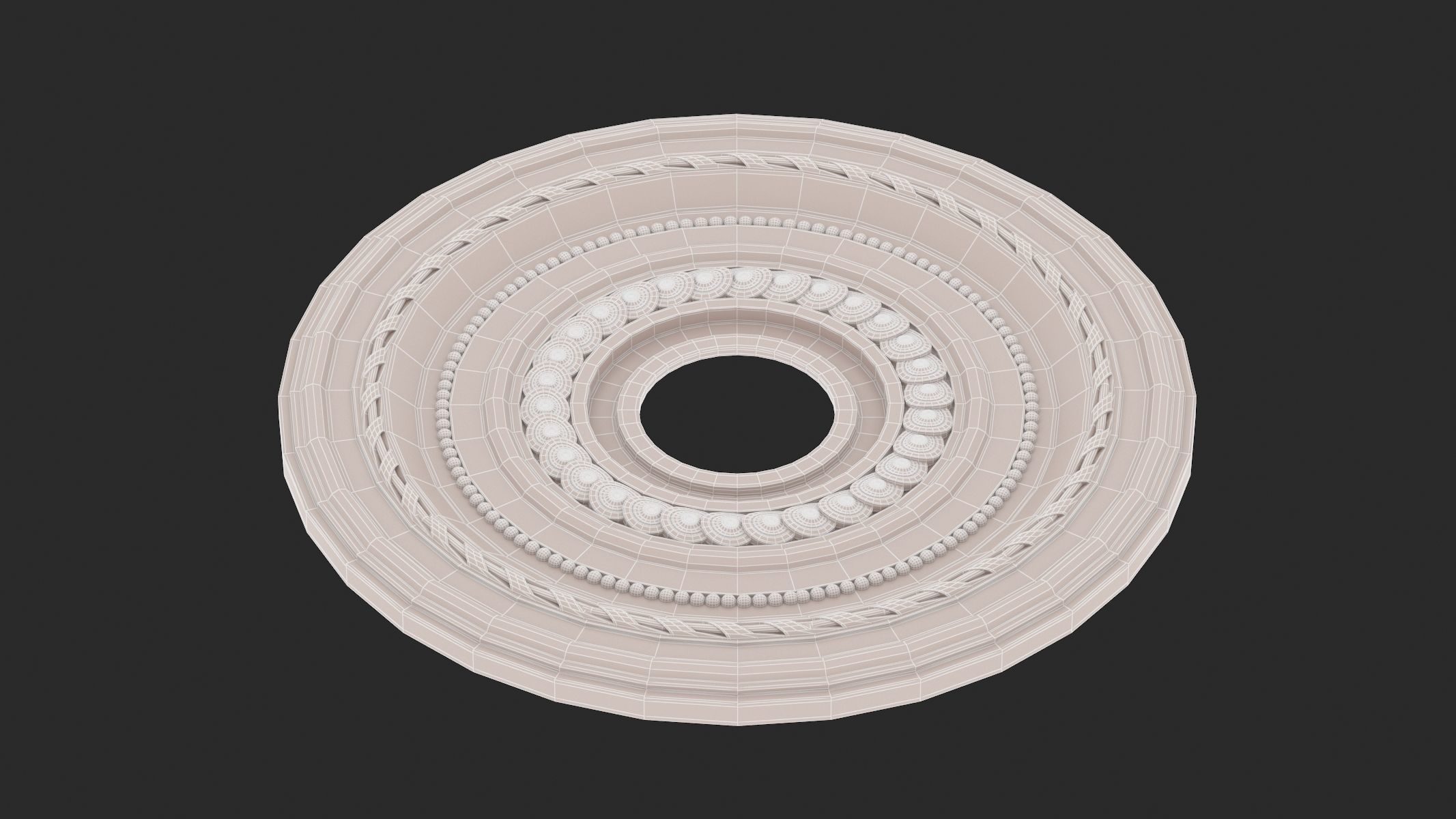 Classic Ceiling Medallion 10 3D model_9
