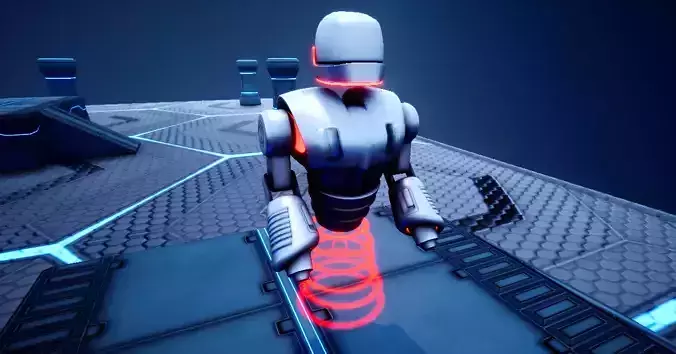 Low Poly Robot - Rigged and animated 