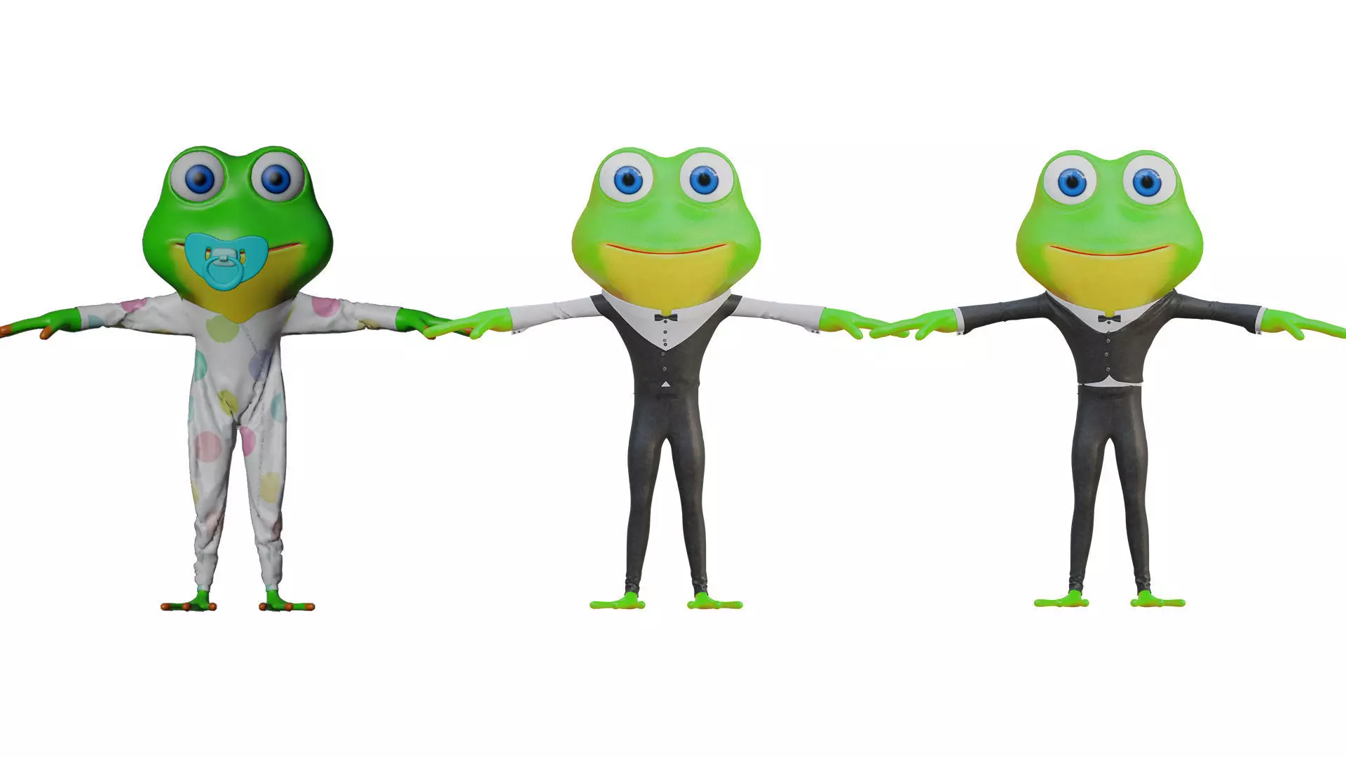 Frog Family 3D model_0