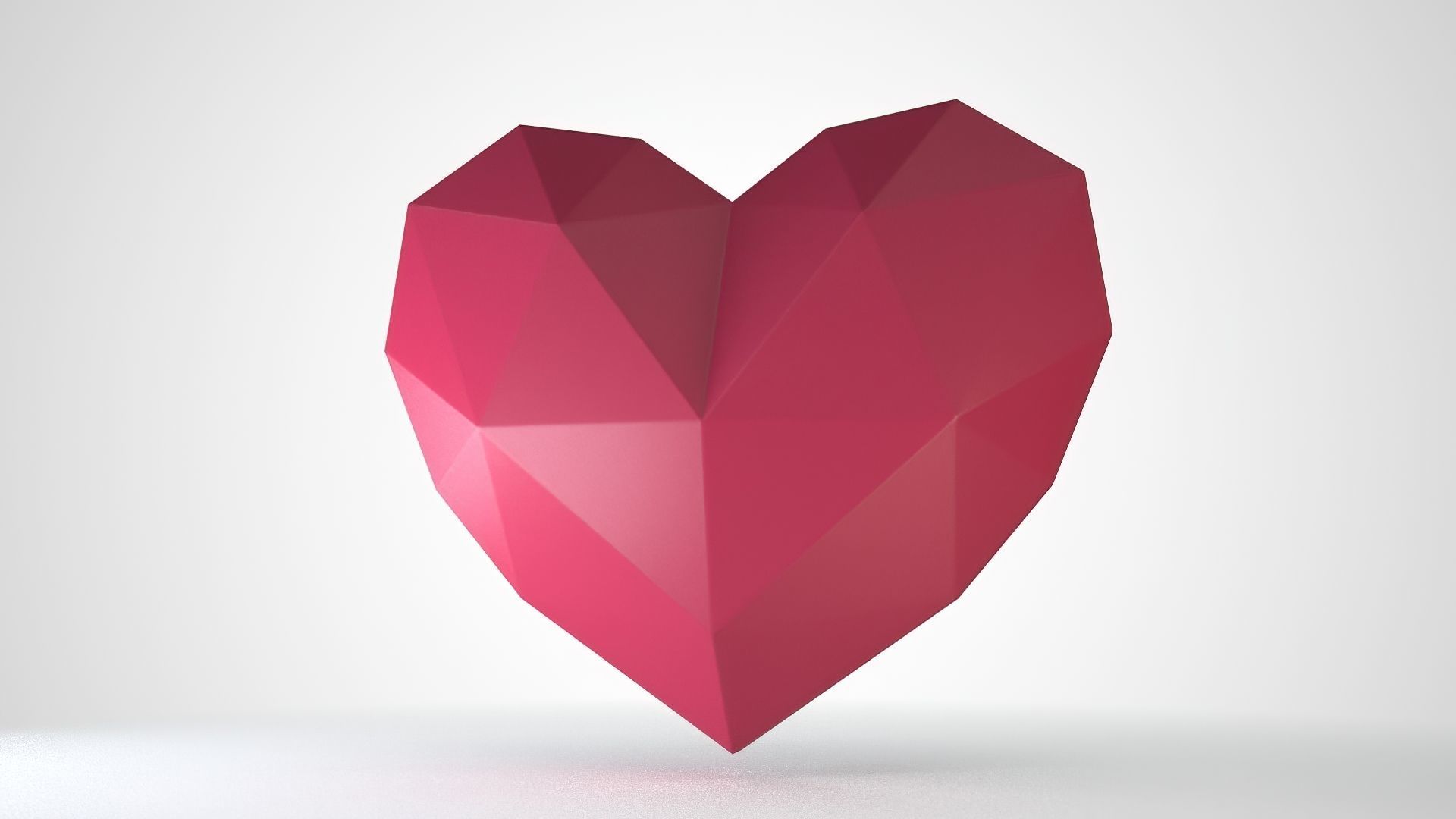 Heart decor Low-poly 3D model_1