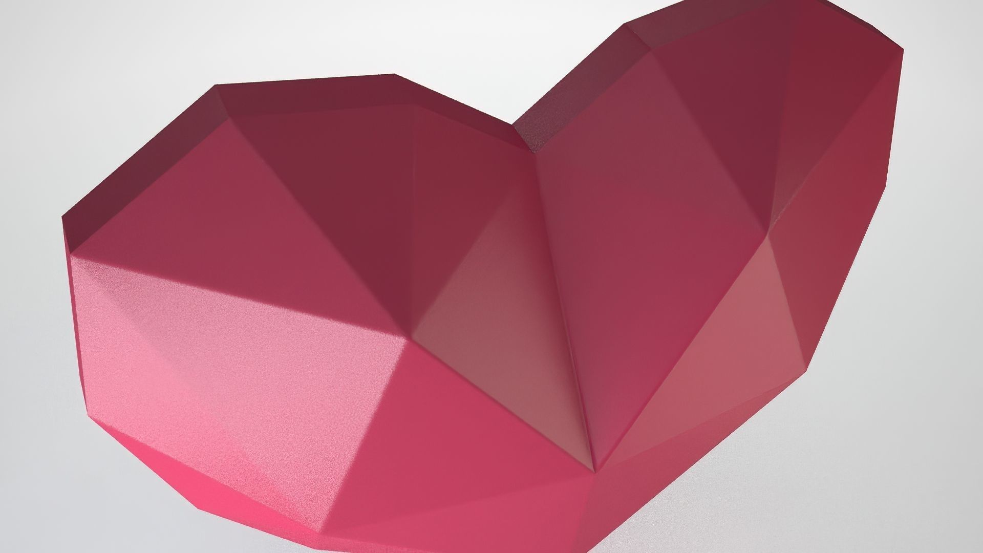 Heart decor Low-poly 3D model_3