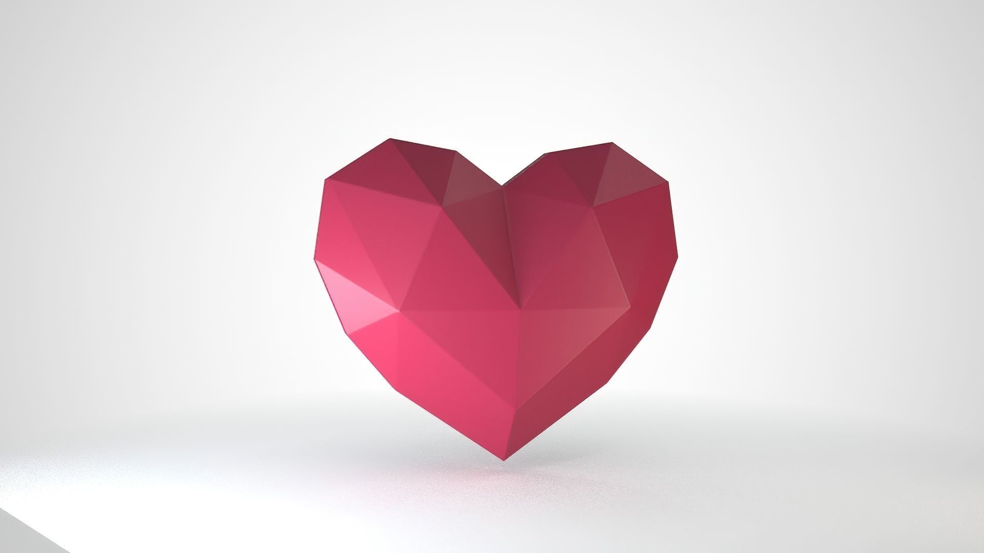 Heart decor Low-poly 3D model_5