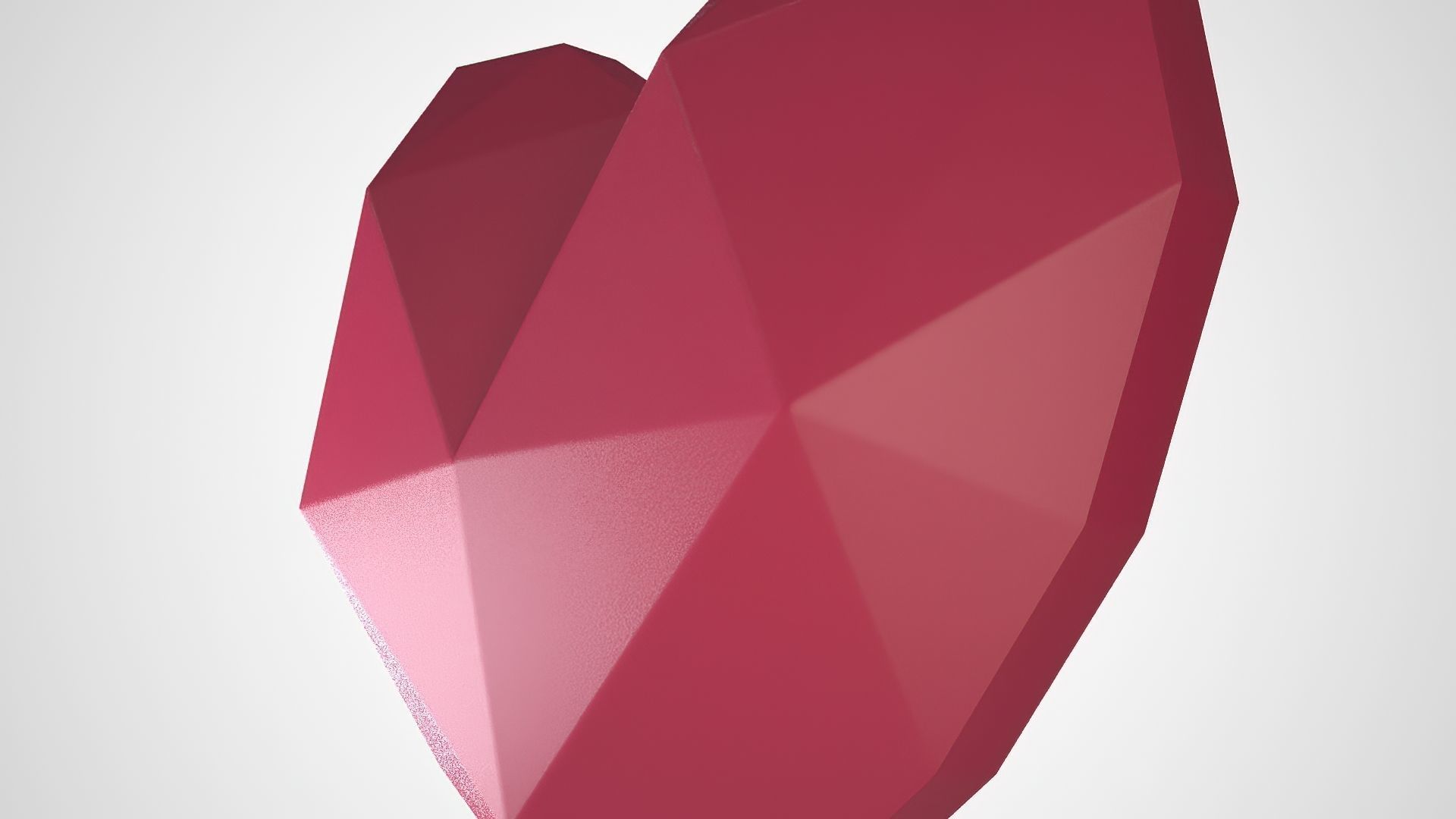 Heart decor Low-poly 3D model_4