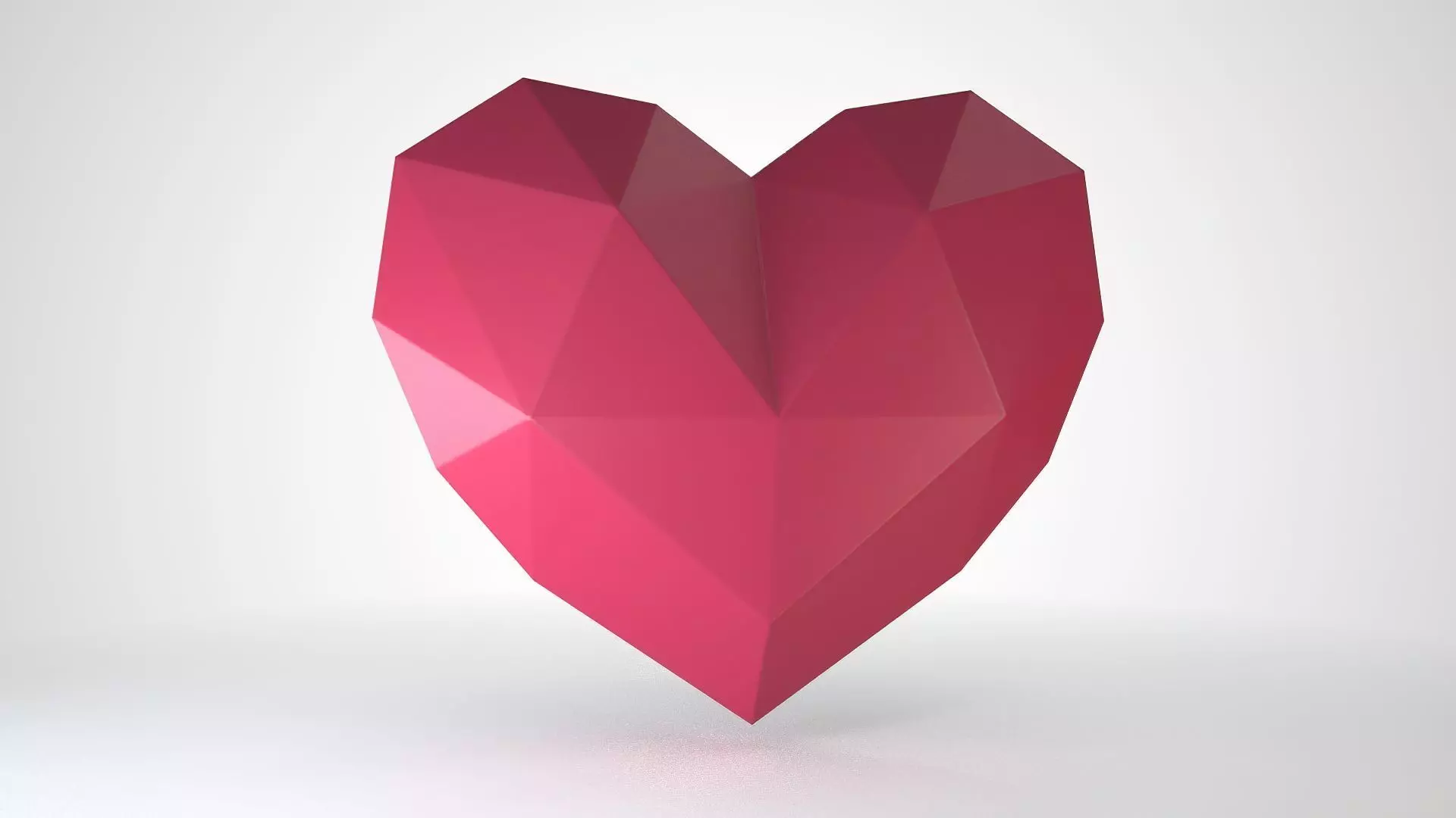 Heart decor Low-poly 3D model_0