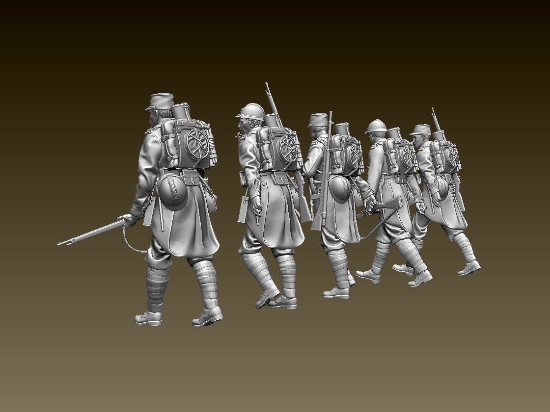 French soldier ww1  3D print model_68
