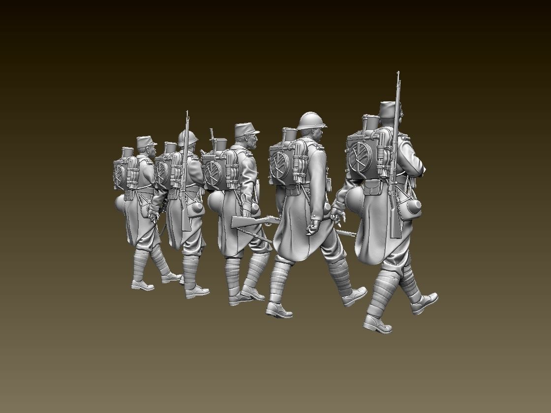 French soldier ww1  3D print model_5
