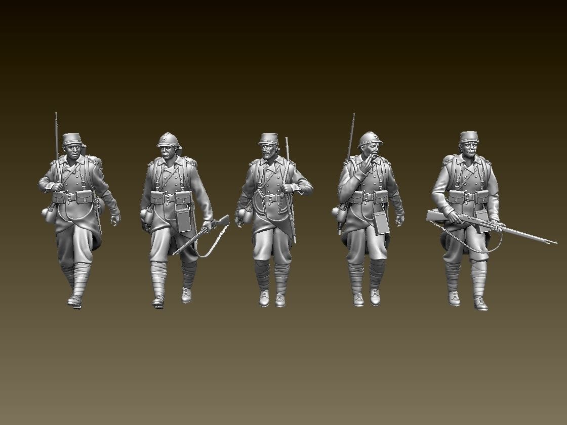 French soldier ww1  3D print model_21