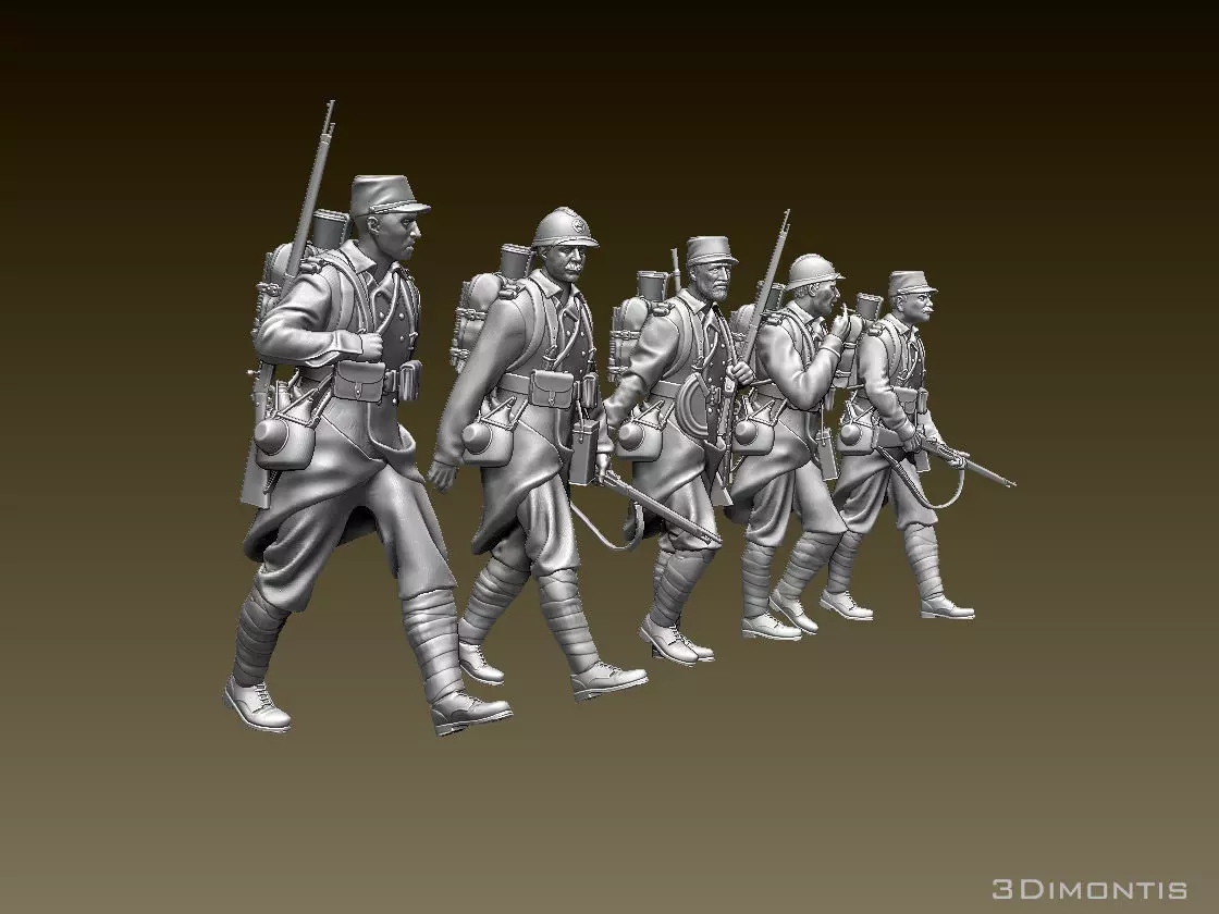 French soldier ww1  3D print model_0