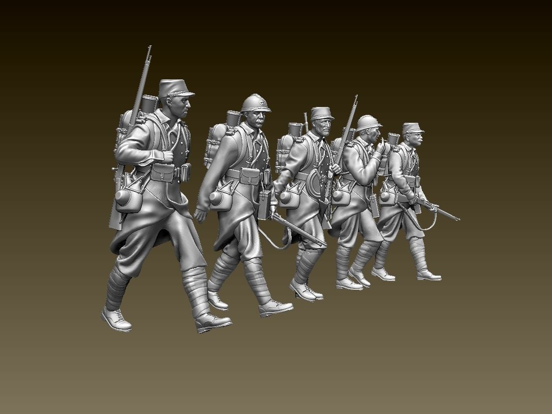 French soldier ww1  3D print model_84