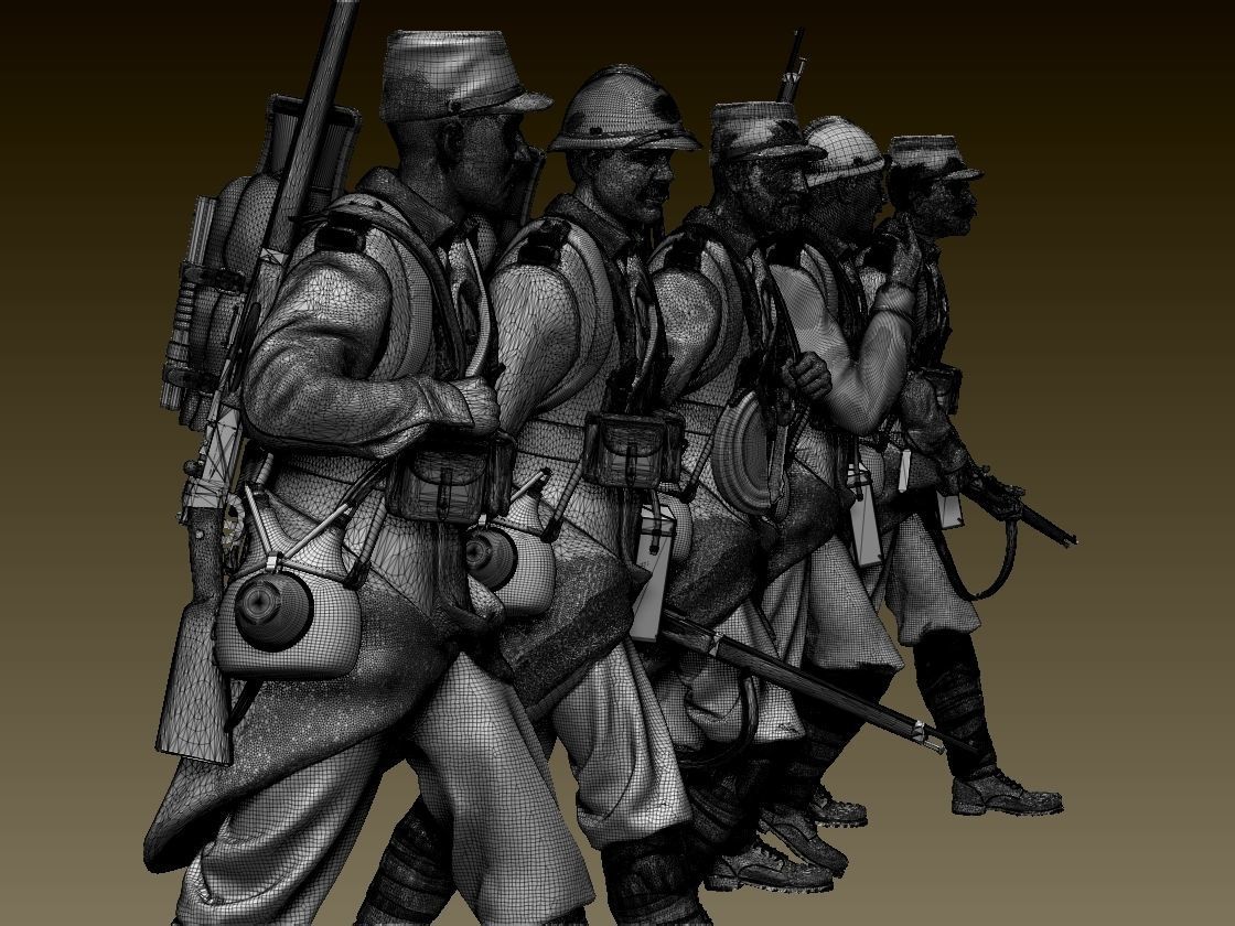 French soldier ww1  3D print model_10