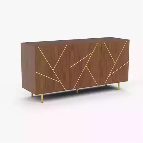 Inlay Dustin Cabinet walnut veneer Low-poly 3D model