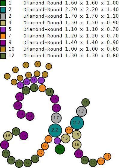 M Characters Pedants Full Diamond 3D print model_6