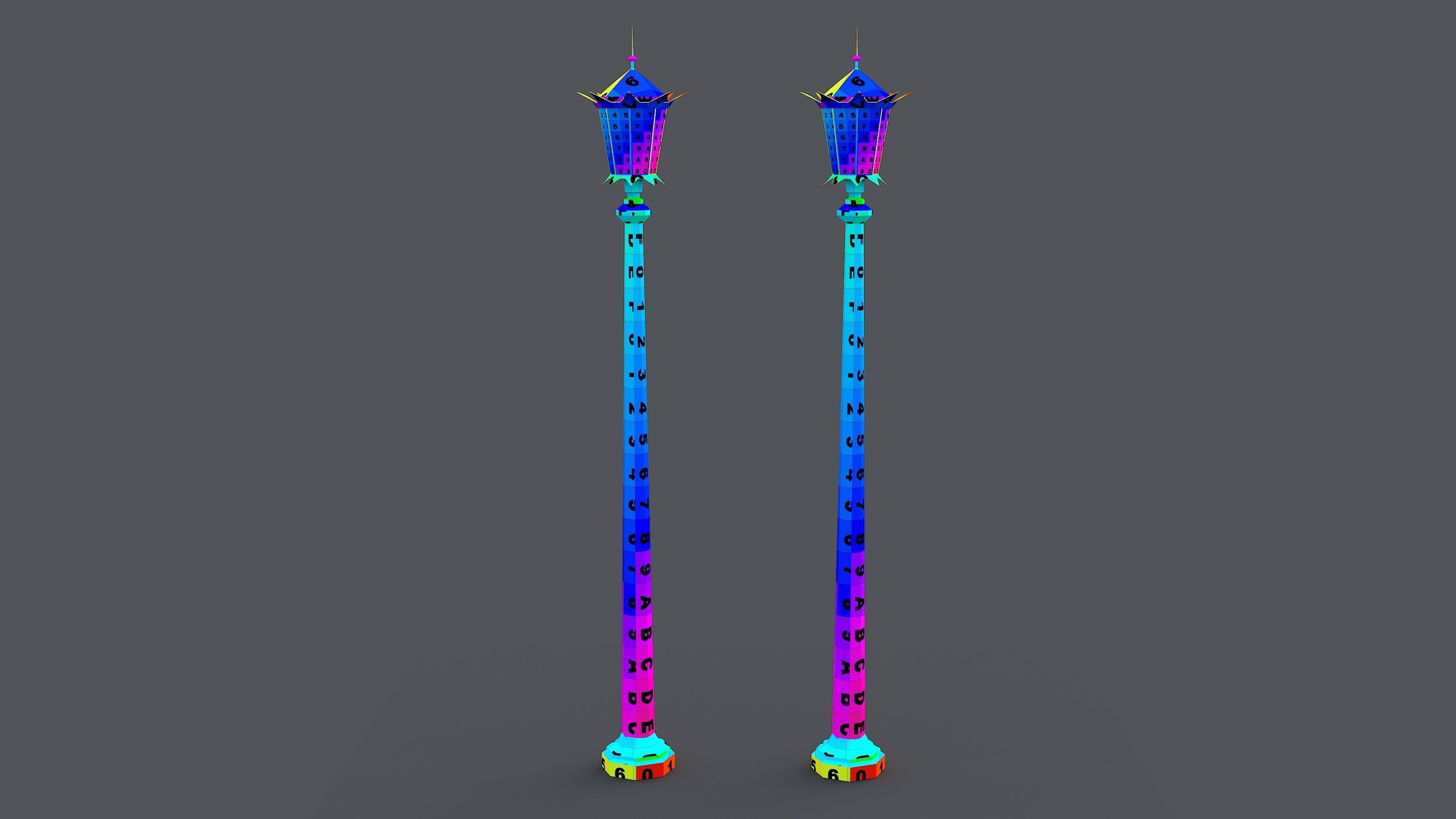 Venetian-style lamp post 3D model_7