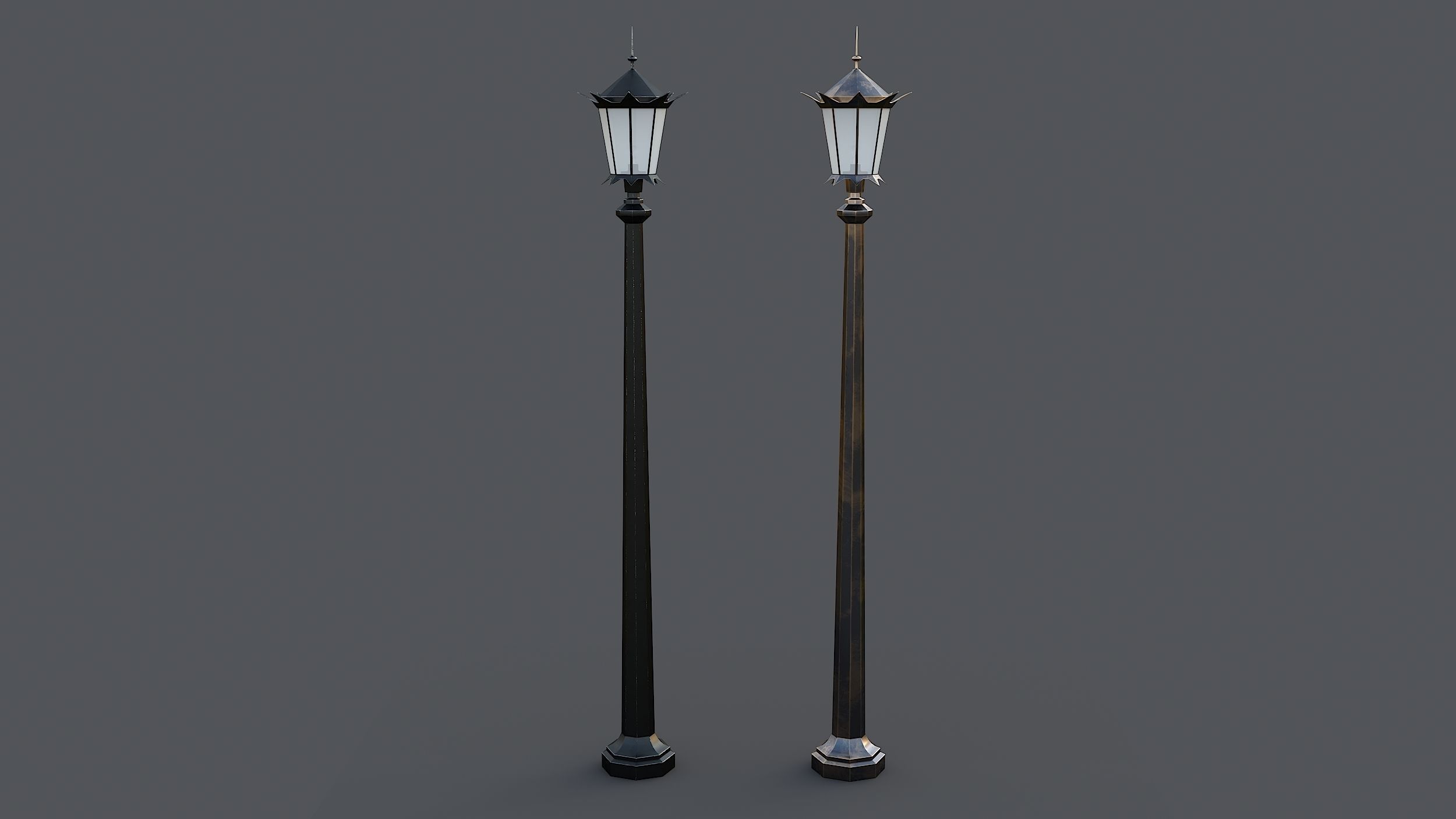 Venetian-style lamp post 3D model_1