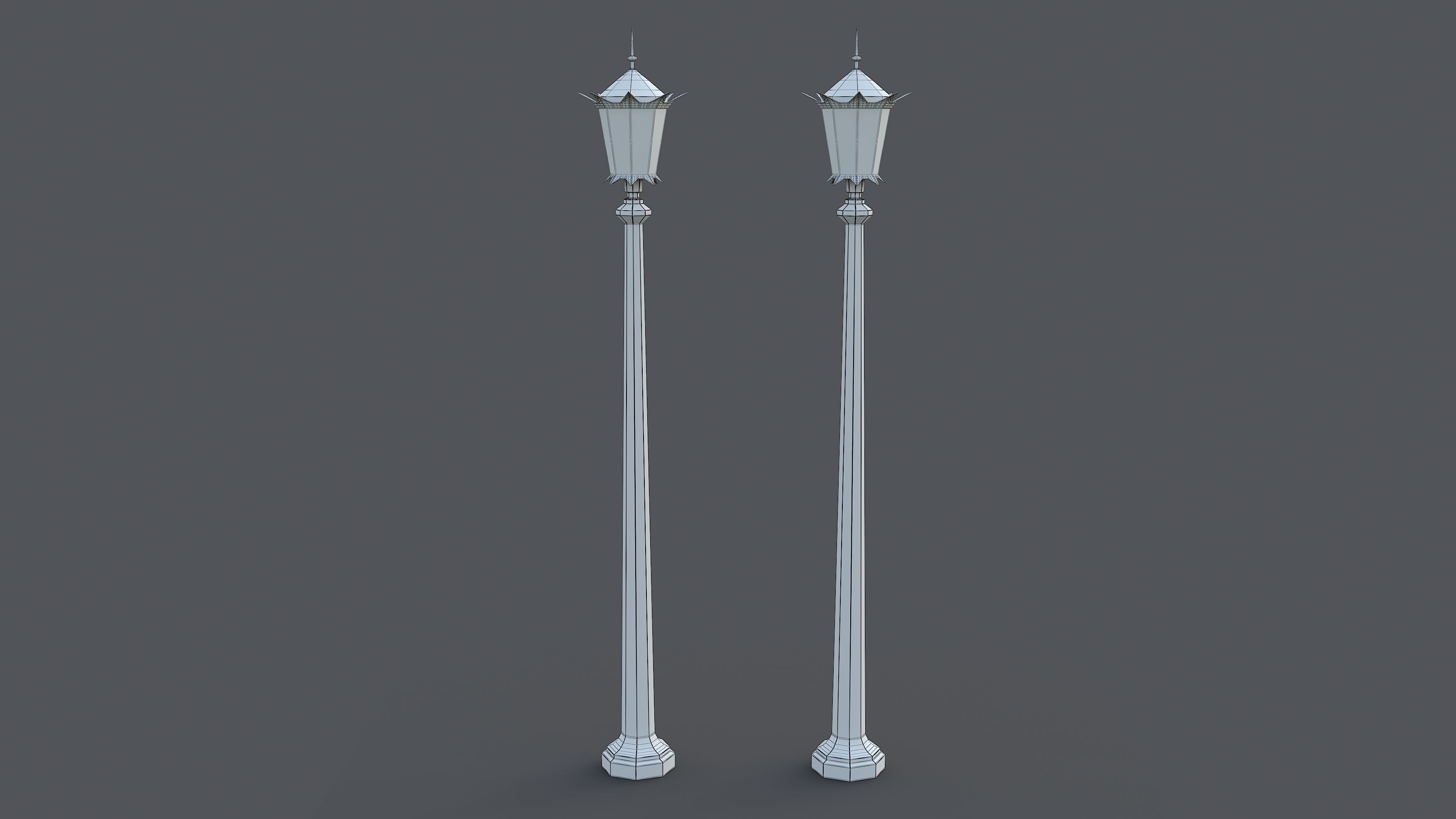 Venetian-style lamp post 3D model_8