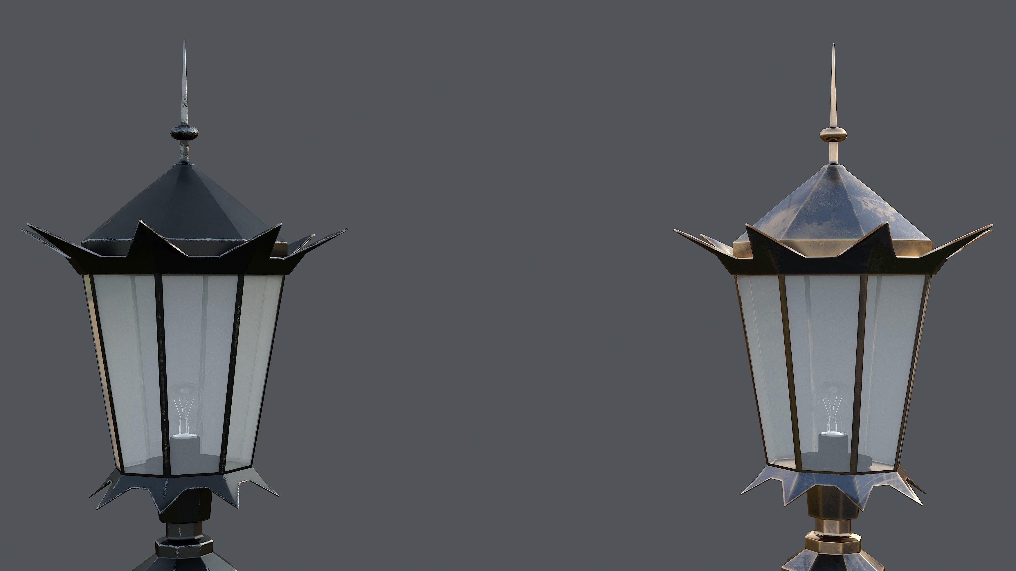 Venetian-style lamp post 3D model_2