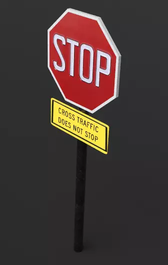 Stop Sign Free 3D model_0