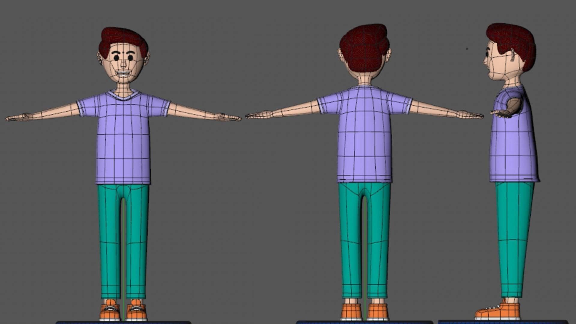 3d Cartoon Characters Illustration 3D model_7