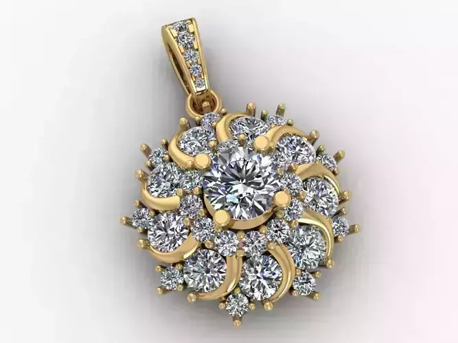 Pendant Gold full Diamond