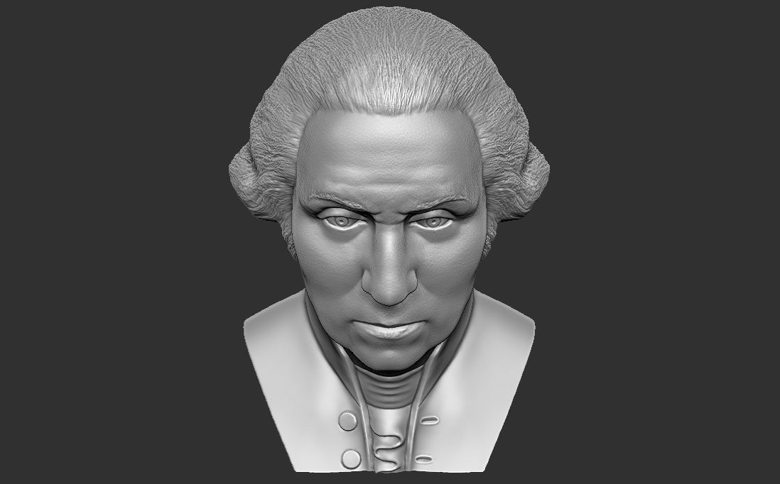 George Washington bust 3D printing ready stl obj formats 3D print model_24