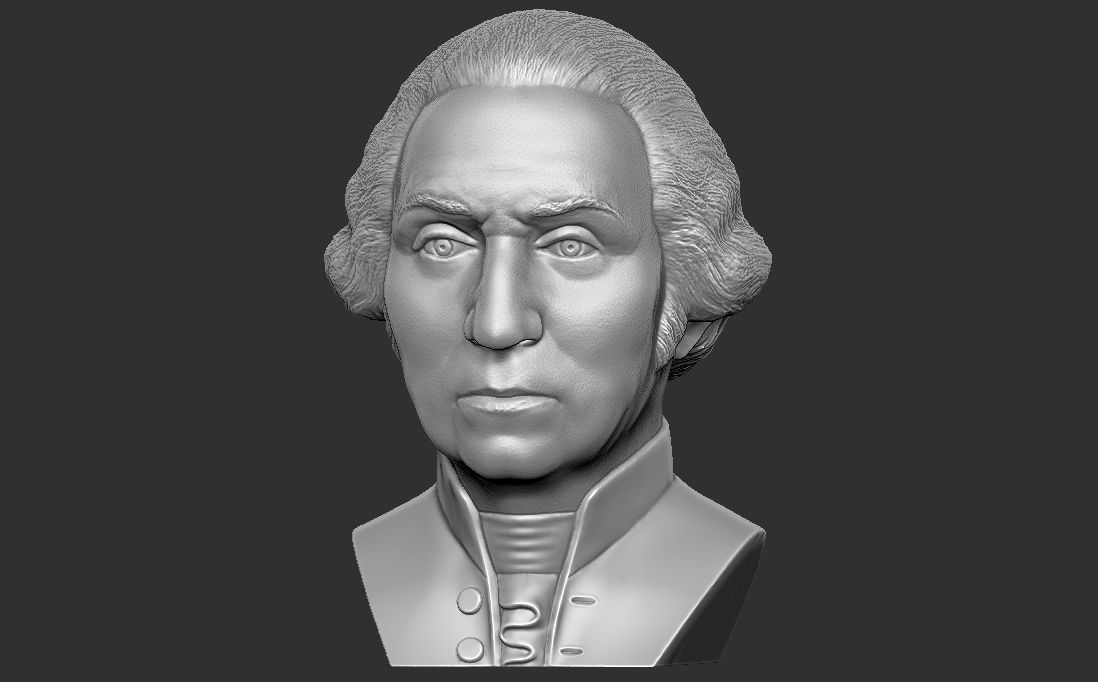 George Washington bust 3D printing ready stl obj formats 3D print model_6