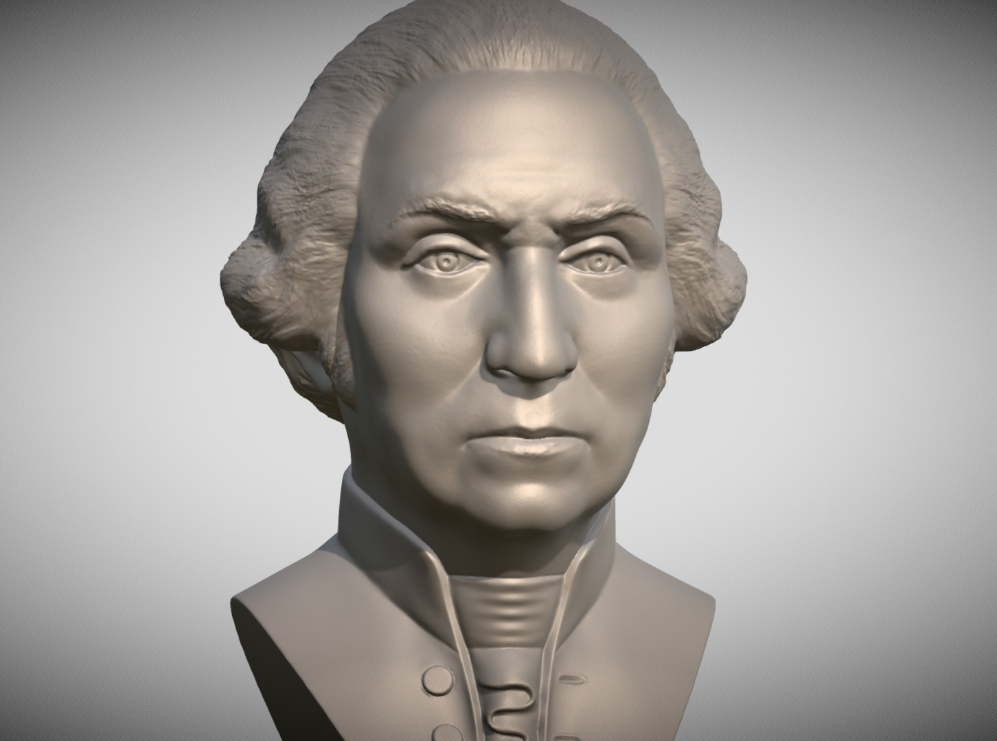 George Washington bust 3D printing ready stl obj formats 3D print model_2