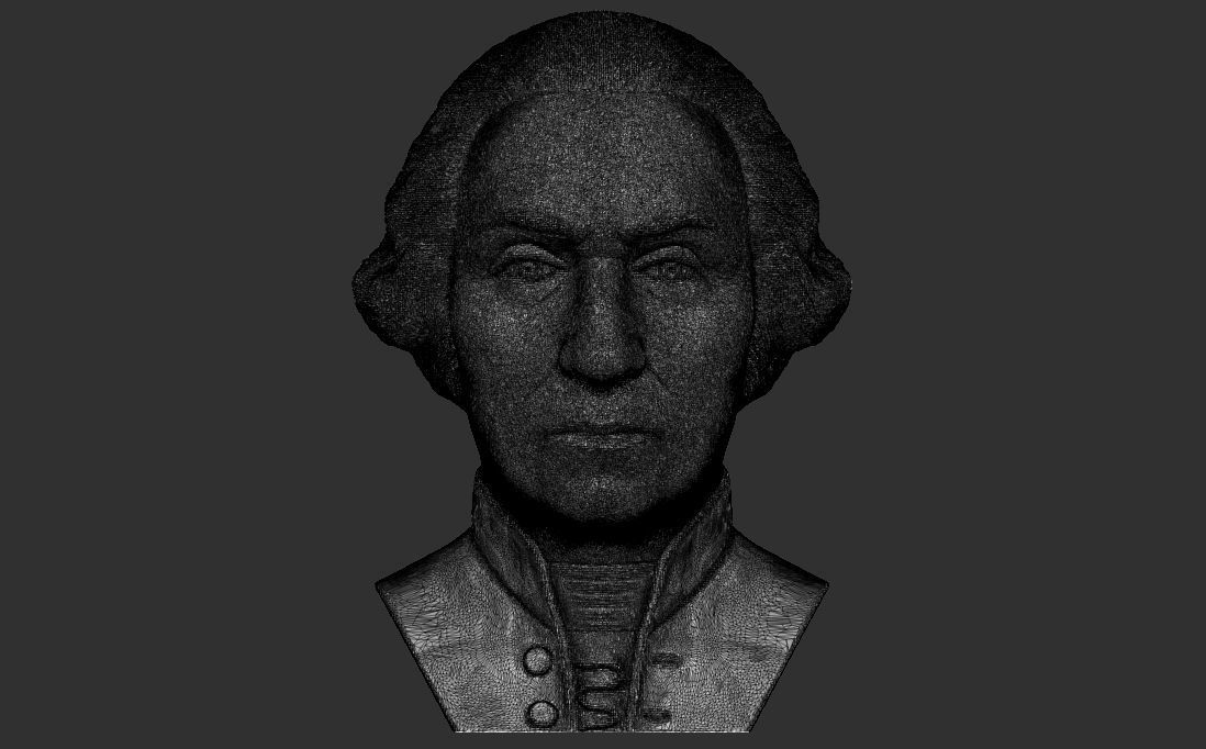 George Washington bust 3D printing ready stl obj formats 3D print model_28