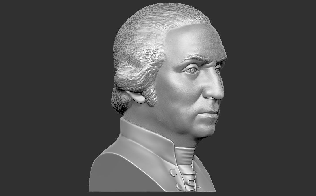 George Washington bust 3D printing ready stl obj formats 3D print model_14