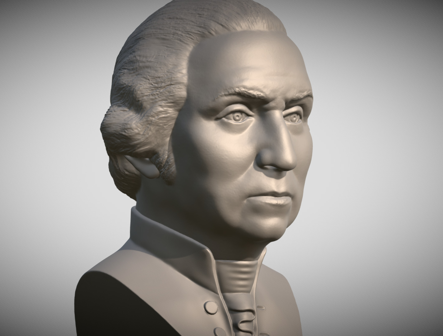 George Washington bust 3D printing ready stl obj formats 3D print model_4