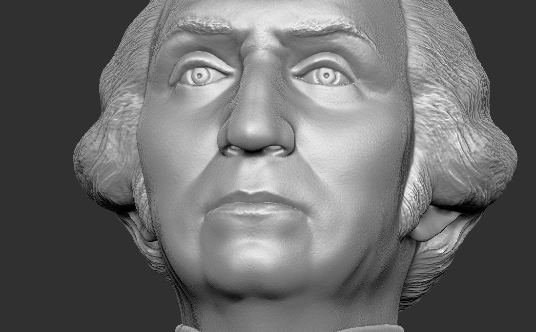 George Washington bust 3D printing ready stl obj formats 3D print model_20