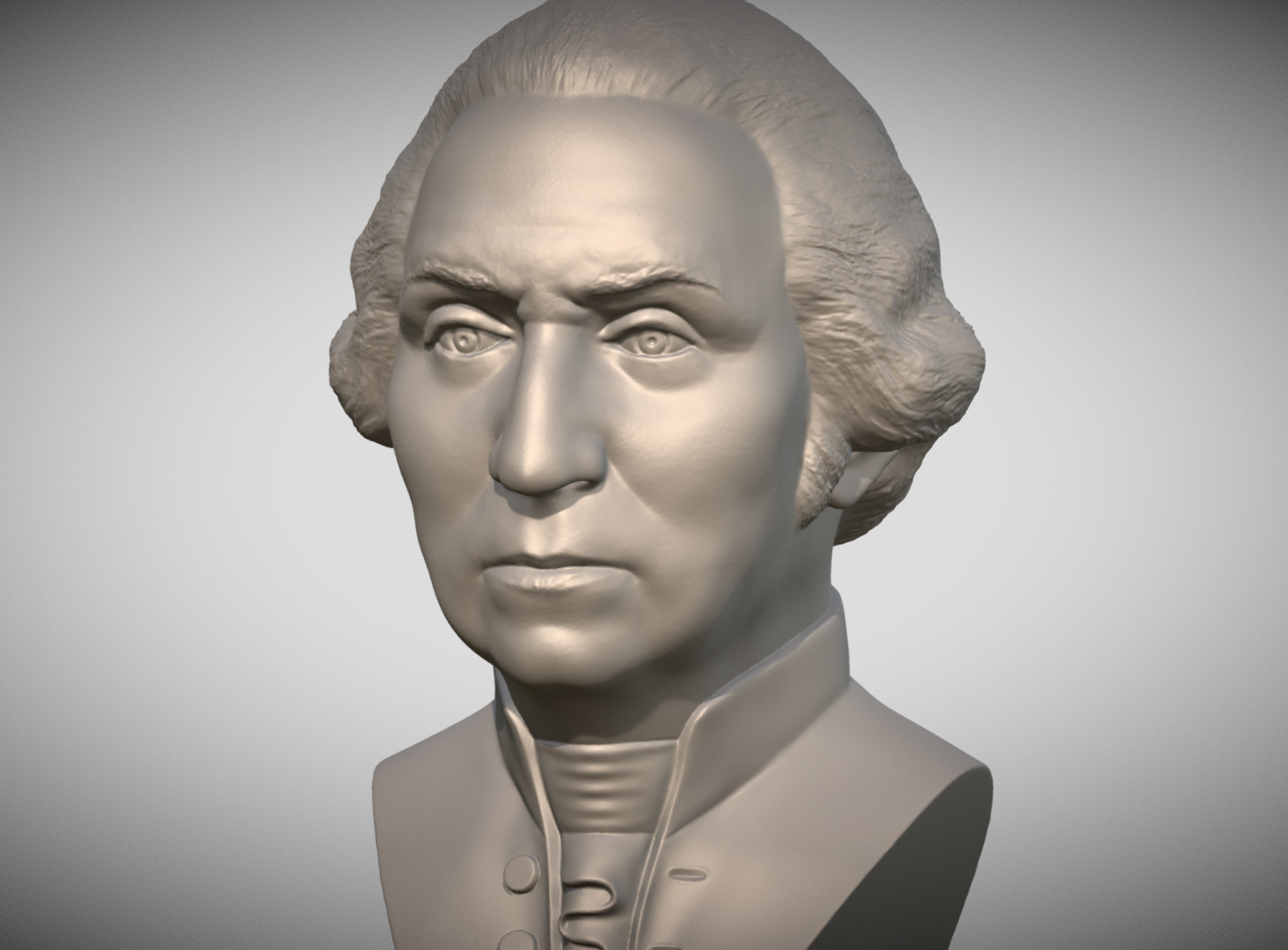 George Washington bust 3D printing ready stl obj formats 3D print model_1